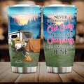 Personalized Camping Queen Tumbler - Gift Idea For Camping Lovers - Never Underestimate An Old Lady Who Loves Camping And Was Born In June