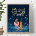 Personalized Dog Mom Poster - Up to 4 Dogs - Gift Idea For Dog Lover - Outside Of A Dog, A Book Is Man's Best Friend. Inside Of A Dog It's Too Dark To Read