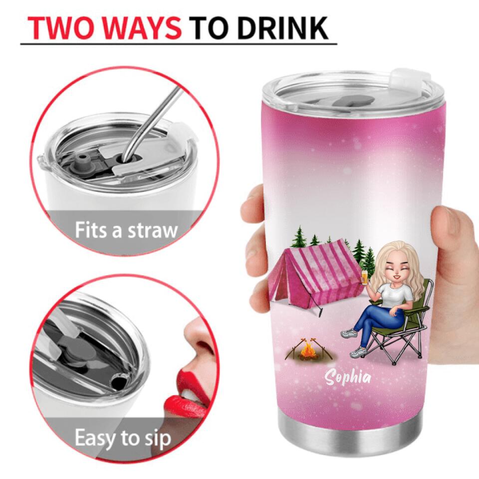 Personalized Camping Queen Tumbler - Gift Idea For Camping Lovers/Mother's Day - I Never Dreamed I'd Grow Up To Be A Super Sexy Camping Lady But Here I Am Killing It