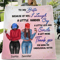Personalized Bestie Fleece Throw Blanket/Quilt - Gift Idea For Best Friends - Thank You For Being My Unbiological Sister