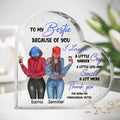 Personalized Bestie Crystal Heart - Gift Idea For Best Friends - Thank You For Being My Unbiological Sister
