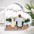 Personalized Dog Dad Crystal Heart - Gift for Dog Dad, Dog Lovers - Up to 4 Dogs - Forever in my heart