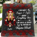 Personalized Sugar Skull Fleece Blanket/Quilt - Skull Gift For Girl - I'm Not Sugar & Spice