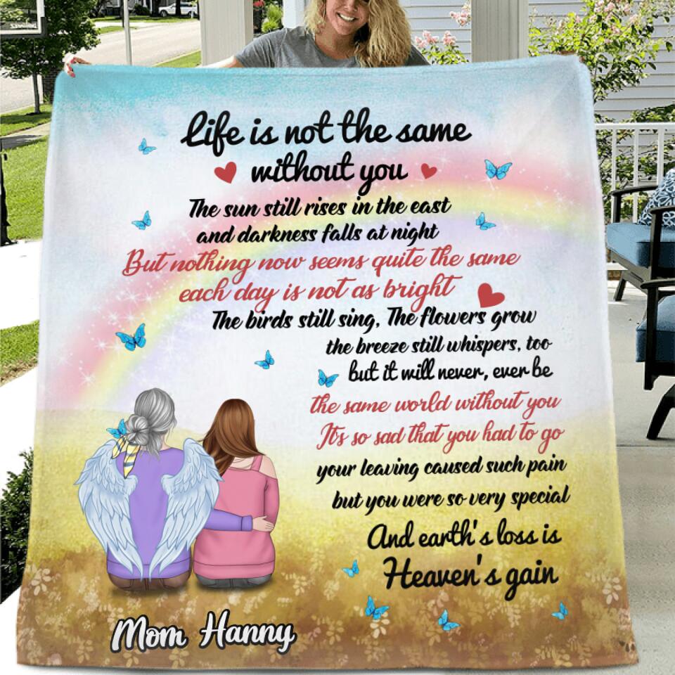 Personalized Memorial Fleece Throw Blanket/Quilt - Memorial Gift Idea - Life Is Not The Same Without You