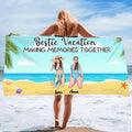 Custom Personalized Beach Girl Beach Towel - Upto 4 People - Gift Idea For Girls/Beach Lovers - Bestie Vacation Making Memories Together