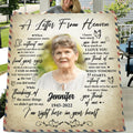 Personalized Memorial Quilt/Fleece Blanket/Pillow Cover - Memorial Gift Idea For Family - A Letter From Heaven