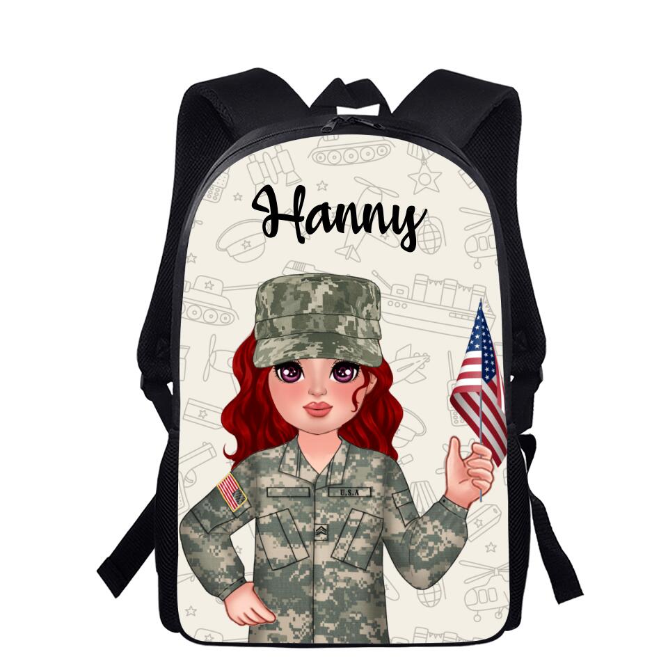 Custom Personalized USA Veteran Bag Set - Gift Idea For Kids/ Military Gift