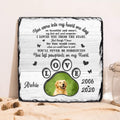 Custom Personalized Memorial Pet Loss Square Lithograph - Gift Idea For Pet Lovers - You Left Paw Prints On My Heart
