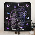 Personalized Memorial Mom Fleece Throw Blanket/Quilt - Gift Idea For Mom/Daughter - I'm Standing Next To You