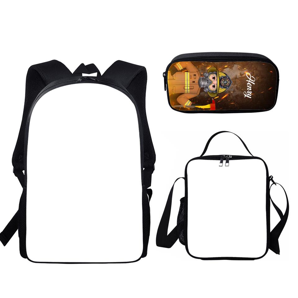 Custom Personalized Firefighter Bag Set - Gift Idea For Kids/ Firefighter Lovers