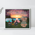 Personalized Couple Camping Poster - Couple With Up to 3 Pets - Gift Idea For Camping Lover - I Love You Forever And Always