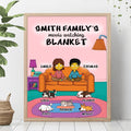 Personalized Couple Poster - Up to 5 Pets - Valentine Gift For Couple/Dog/Cat Lovers - Movie Watching Blanket