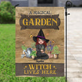 Personalized Garden Witch Flag Sign - Gift Idea For Halloween/Wiccan Decor/Pagan Decor - A Magical Garden Witch Lives Here