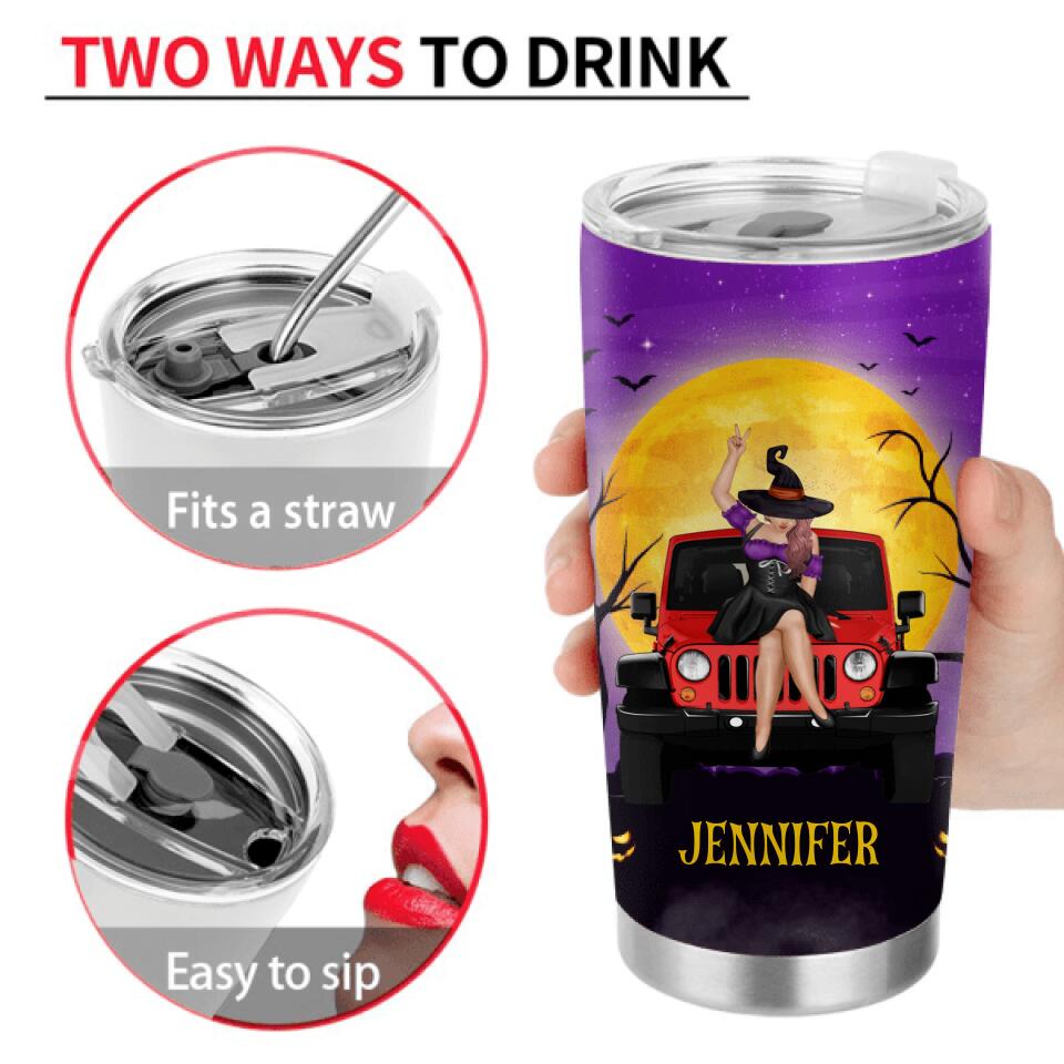 Personalized Off-road Witch Tumbler - Halloween Gift Idea For Friends/Off-road Lovers - Buckle Up Buttercup You Just Flipped My Witch Switch