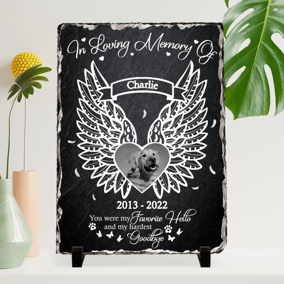 Custom Dog Photo Vertical Lithograph - Memorial Gift Idea - You Were My Favorite Hello and My Hardest Goodbye