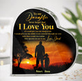 Personalized To My Daughter Heart Acrylic Plaque - Gift For Daughter From Dad - Never Forget That I Love You