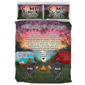 Personalized Camping Couple Quilt Bed Sets - Up to 3 Kids And 4 Pets - Gift Idea For Camping Lover - The Day I Met You