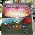 Personalized Camping Couple Fleece/Quilt Blanket - Couple/Parents With Up to 3 Kids And 4 Pets - Gift Idea For Camping Lover - The Day I Met You