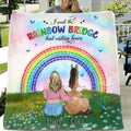 Personalized Horse Memorial Fleece/Quilt Blanket - Up to 4 Horses - Memorial Gift For Horse Lover - I Wish The Rainbow Bridge Had Visiting Hours