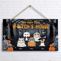 Personalized Halloween Wooden Sign - Gift Idea For Halloween/Cat Owner with up to 5 Cats - We Rule This Witch's House