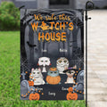 Custom Personalized Halloween Flag Sign - Gift Idea For Halloween/ Cat Owner with up to 5 Cats - We Rule This Witch's House