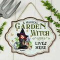 Personalized Garden Witch Wooden Sign - Gift Idea For Halloween/Wiccan Decor/Pagan Decor - A Magical Garden Witch Lives Here