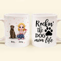 Personalized Dog Mom Front Coffee Mug - Up to 5 Dogs - Gift Idea For Dog Lover - Rockin' The Dog Mom Life