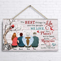 Personalized Memorial Family Wooden Sign - Up to 4 People - Memorial Gift Idea For Family - The Best Things In Life