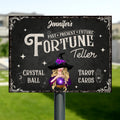 Personalized Witch Horizontal Metal Sign - Gift Idea For Halloween - Fortune Teller Crystal Ball Tarot Cards