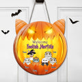 Personalized Halloween Cat Wooden Sign - Halloween Gift For Cat Lovers - Up to 6 Cats - Don't let the cats out
