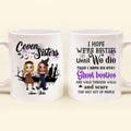 Personalized Besties Coffee Mug - Gift Idea For Halloween/Besties with up to 3 Girls - I Hope We're Besties Until We Die