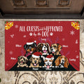 Personalized Christmas Pet Doormat - Up to 7 Pets - Best Gift For Cat/Dog Lover - All Guests Must Be Approved By The Dog
