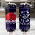 Personalized Witch Soda Can Tumbler - Up to 6 Cats/Dogs - Halloween Gift Idea For Cat/Dog Lovers - Witch By Nature Bitch By Choice