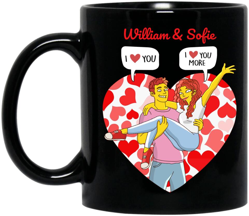 Personalized Couple Valentine Coffee Mug - Valentine's Day Gift For Couple - I Love You