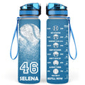 Personalized Baseball Water Tracker Bottle - Gift Idea For Baseball Lover