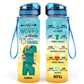 Personalized Nurse Water Tracker Bottle - Gift Idea For Nurse/Birthday - She Works Willingly With Her Hands