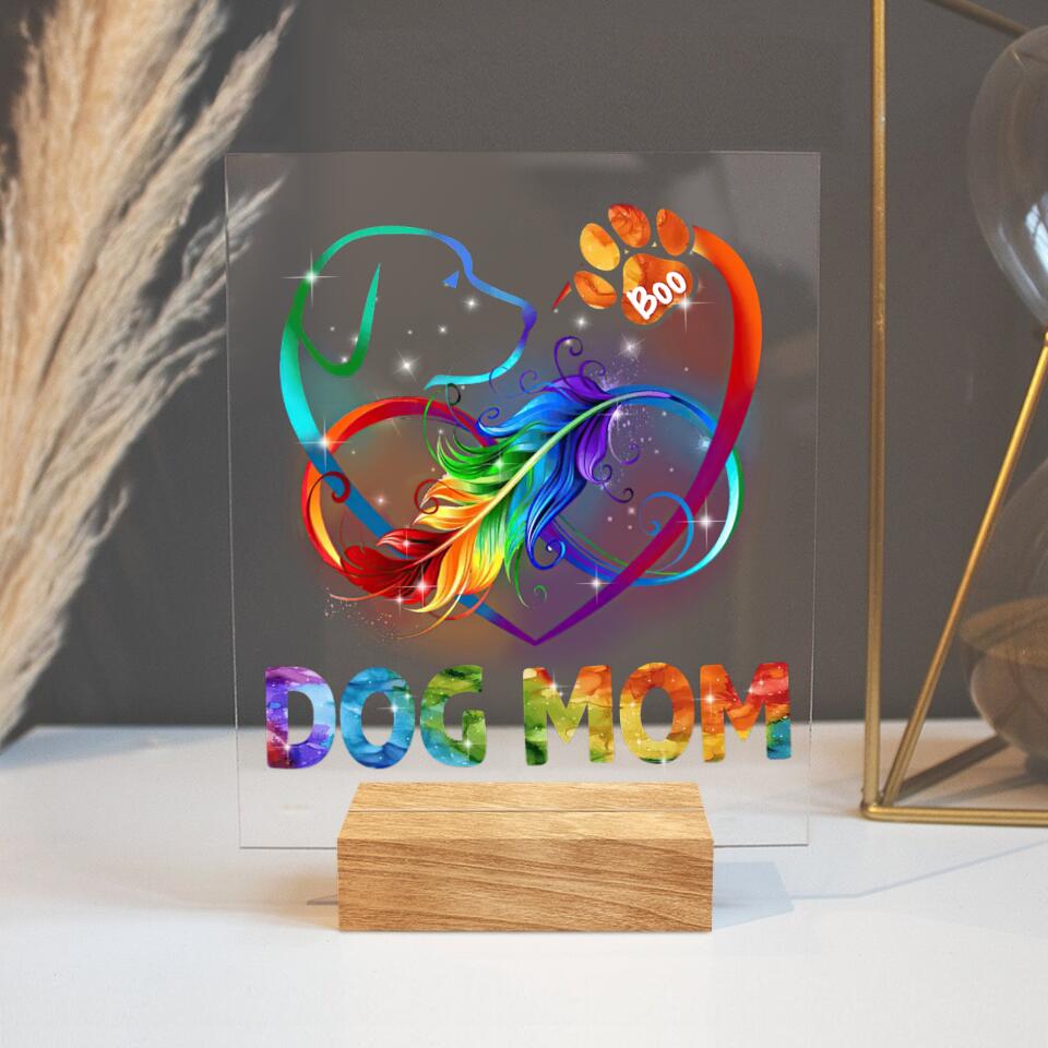 Personalized Dog Mom Acrylic Plaque - Up to 6 Dogs - Christmas Gift Idea For Dog Lovers