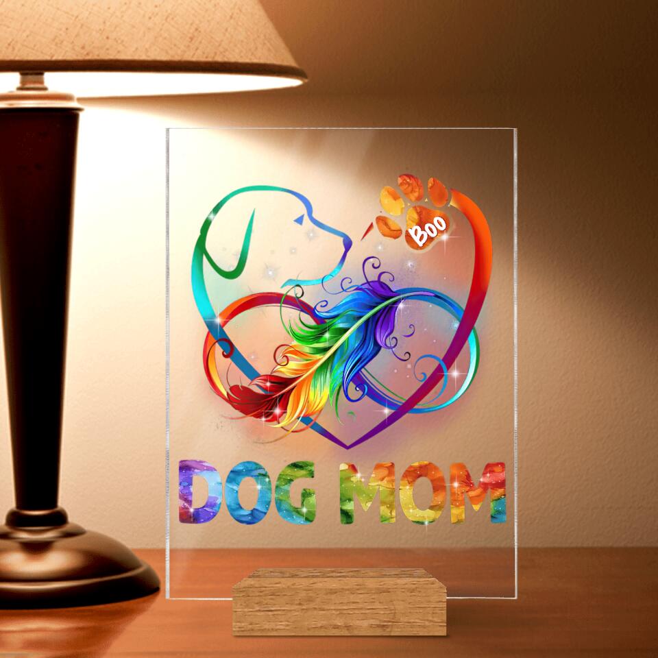 Personalized Dog Mom Acrylic Plaque - Up to 6 Dogs - Christmas Gift Idea For Dog Lovers