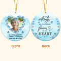 Custom Personalized Mom Photo Circle Wooden Ornament - Memorial Gift Idea - 2-Sided Printed - Always On My Mind Forever In My Heart