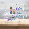 Personalized Memorial Pet Acrylic Puzzle Plaque - Up to 4 Pets - Gift Idea For Dog/Cat Lovers - A Big Piece Of My Heart Lives In Heaven