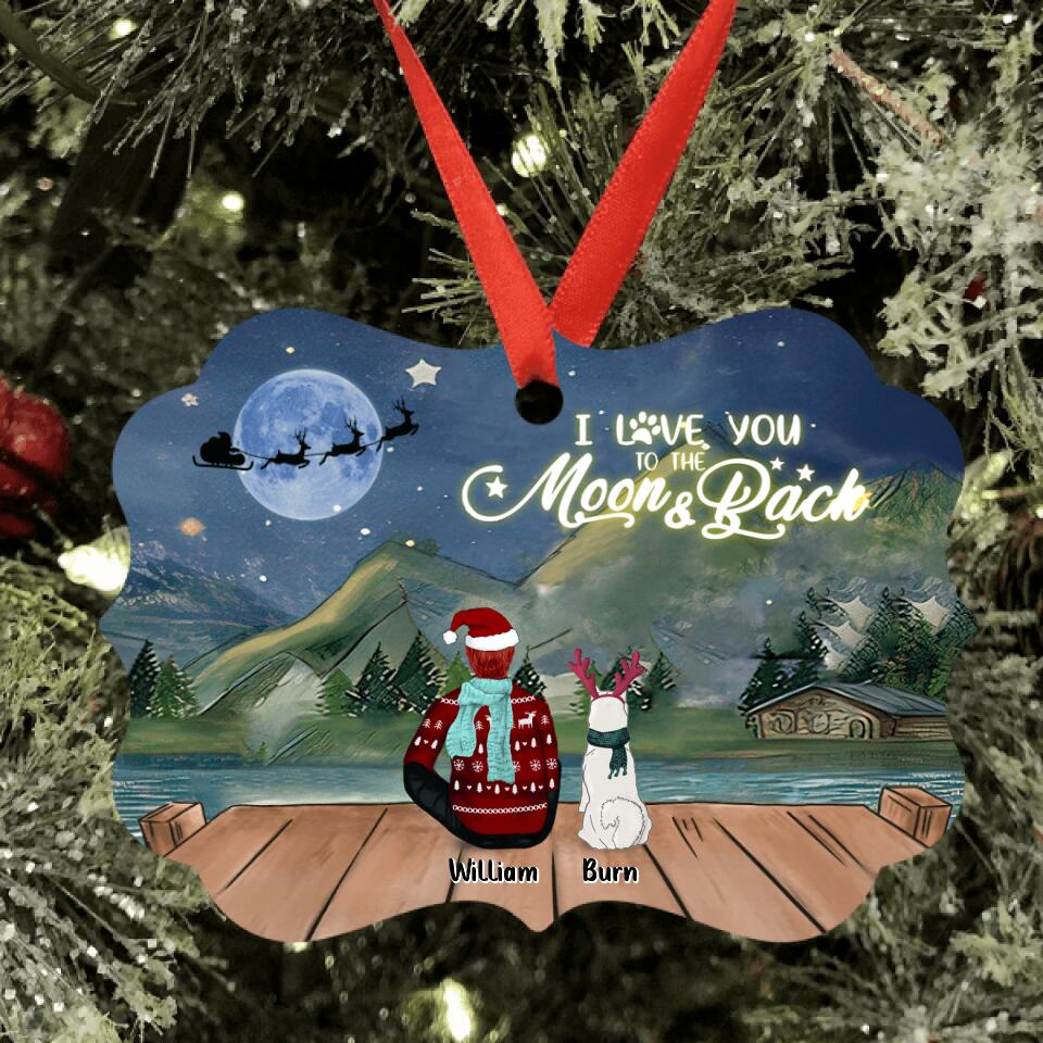 Personalized Christmas Night Pet Mom/Dad Ornament - Adult/Couple With Up to 6 Pets - Christmas Gift For Cat/ Dog Lover