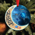 Custom Personalized Nana Turtle Circle Wooden Ornament - Gift Idea For Grandma -  Grandma With Up To 6 Turtles - I Love You To The Moon And Back