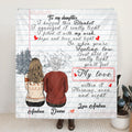Personalized Family Quilt/Fleece Blanket & Pillow Cover - Best Gift For Family - I Hugged This Blanket