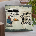 Personalized Camping Pillow Cover - Up to 6 Pets - Best Gift For Dog Lovers/Cat Lovers - Let's Sit By The Campfire & Watch People Park Their Campers