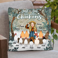 Personalized Just A Girl Who Loves Chickens Pillow Cover/Quilt/Fleece Blanket - Girl With Up to 10 Chickens