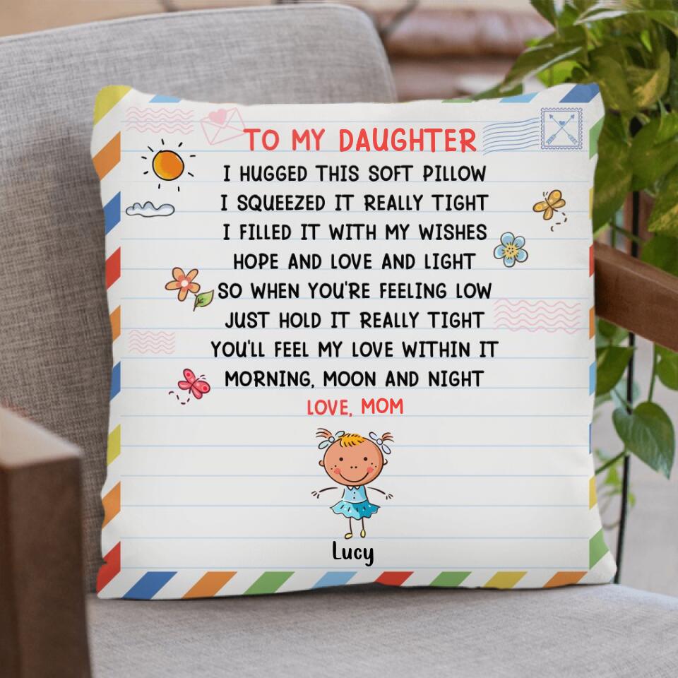 Personalized To My Daughter Pillow Cover/Quilt/Fleece Blanket - Up to 14 Kids - Gift Idea For Family