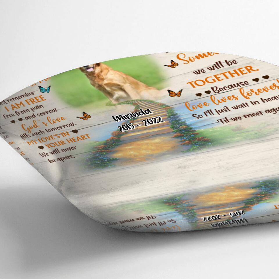 Personalized Dog Memorial Pillow Cover - Custom Photo Dog - Loss Gifts for Dog Owners - I'll Just Wait In Heaven