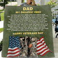 Personalized Veterans Day Quilt/Fleece Blanket - Gift for Veterans/Family Members - My Greatest Hero