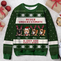 Personalized Dog Mom All-Over Print Sweater - Up to 4 Dogs - Christmas Gift For Dog Lovers - Never Underestimate A Lady Who Loves Dogs