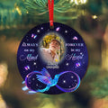 Personalized Memorial Wooden Ornament - Upload Dad/Mom Photo - Always On My Mind Forever In My Heart